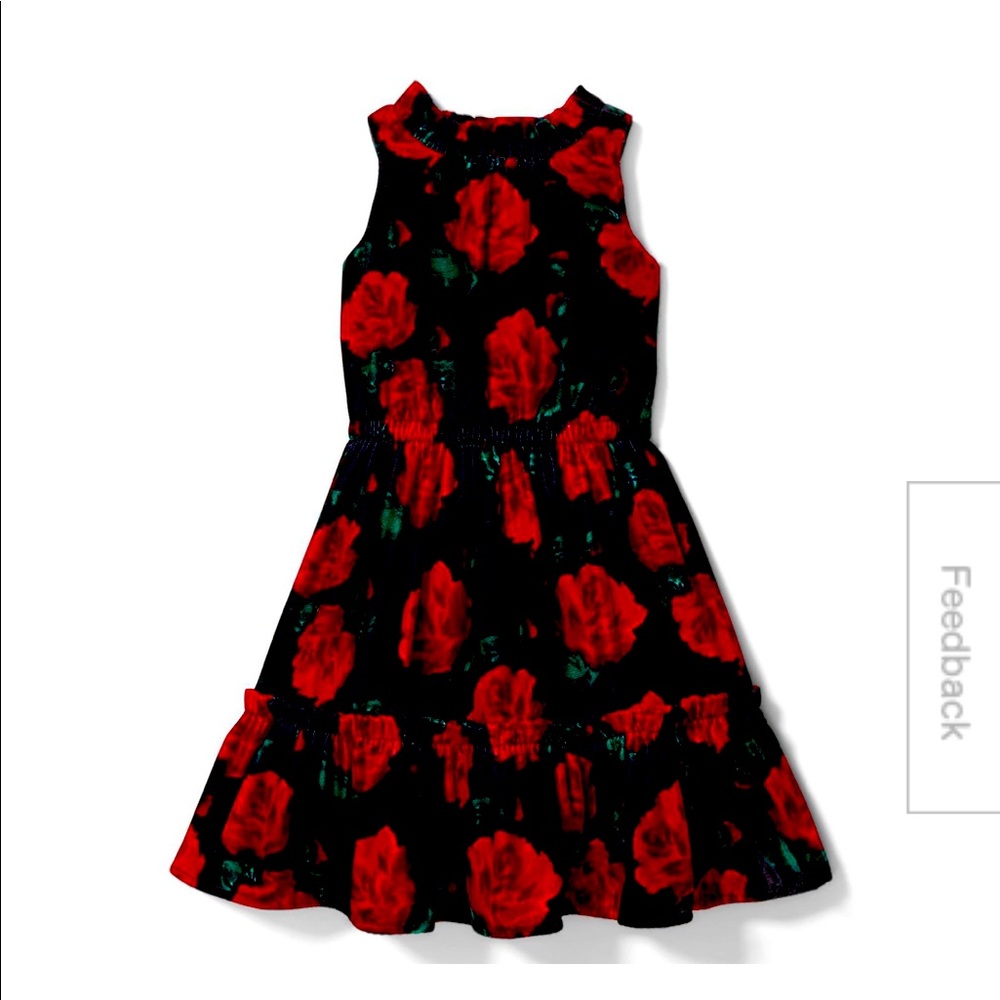 3-6 mo floral velvet dress